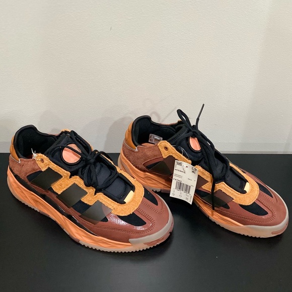 Adidas Originals Niteball Hazy Copper Core Black Acid Orange Sneakers Size: 9.5 - Picture 2 of 8